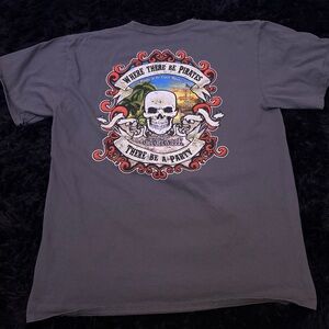 Margaritaville Gray Skull Graphic Tee